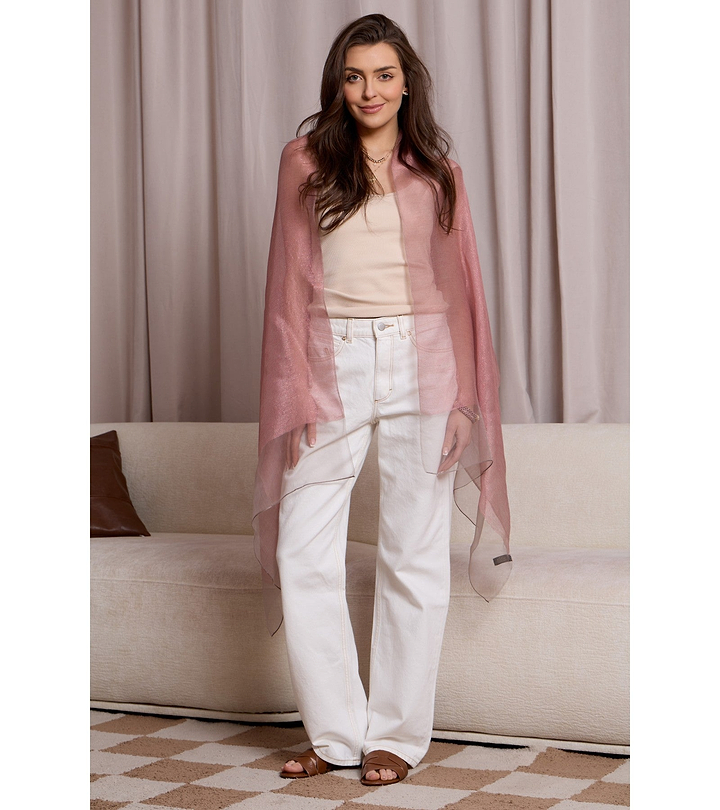 Silk Sparkle Wrap Scarf Pink