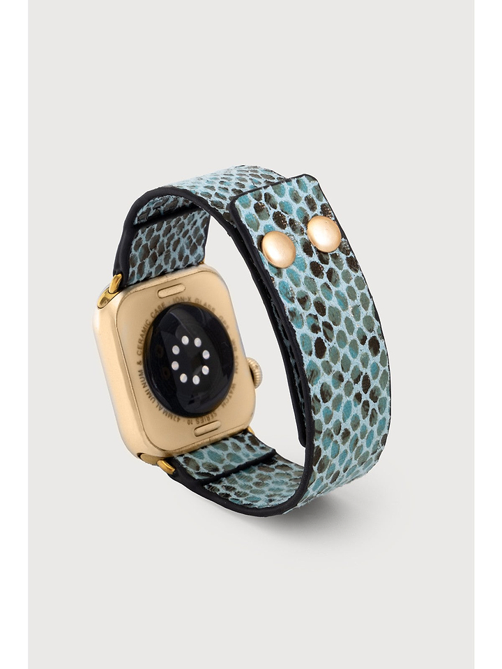 Leather Scale Apple Watch Band - Light Blue