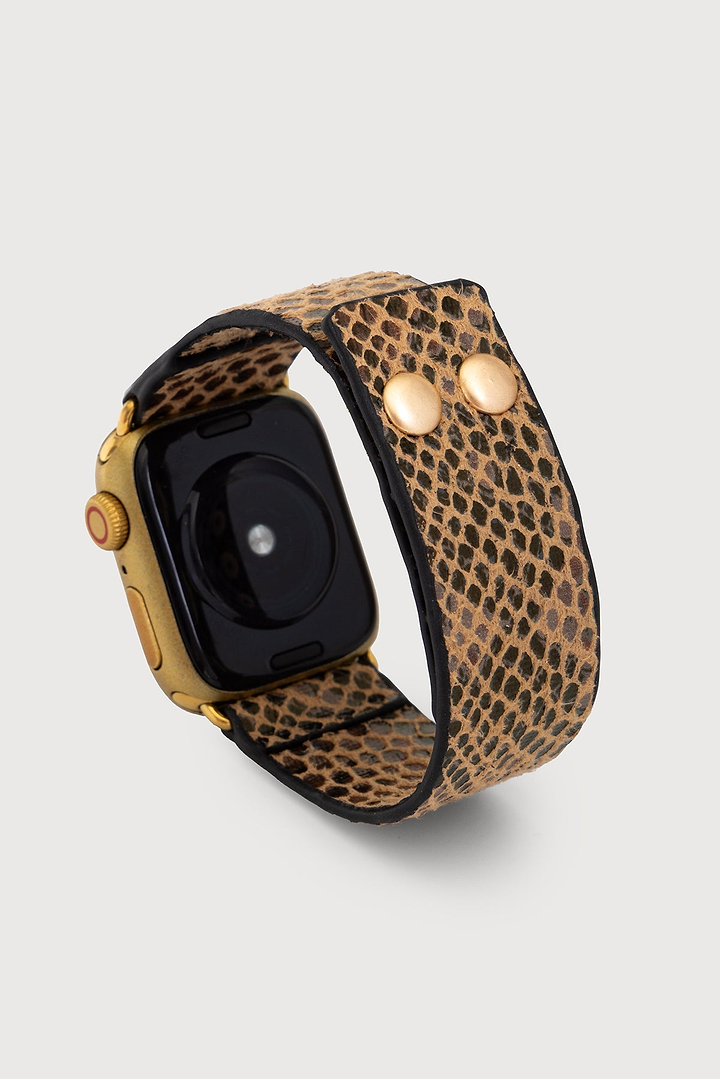 Leather Scale Apple Watch Band - Brown