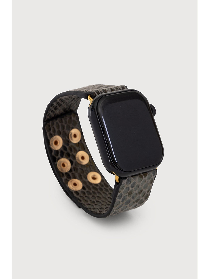 Leather Scale Apple Watch Band - Grey