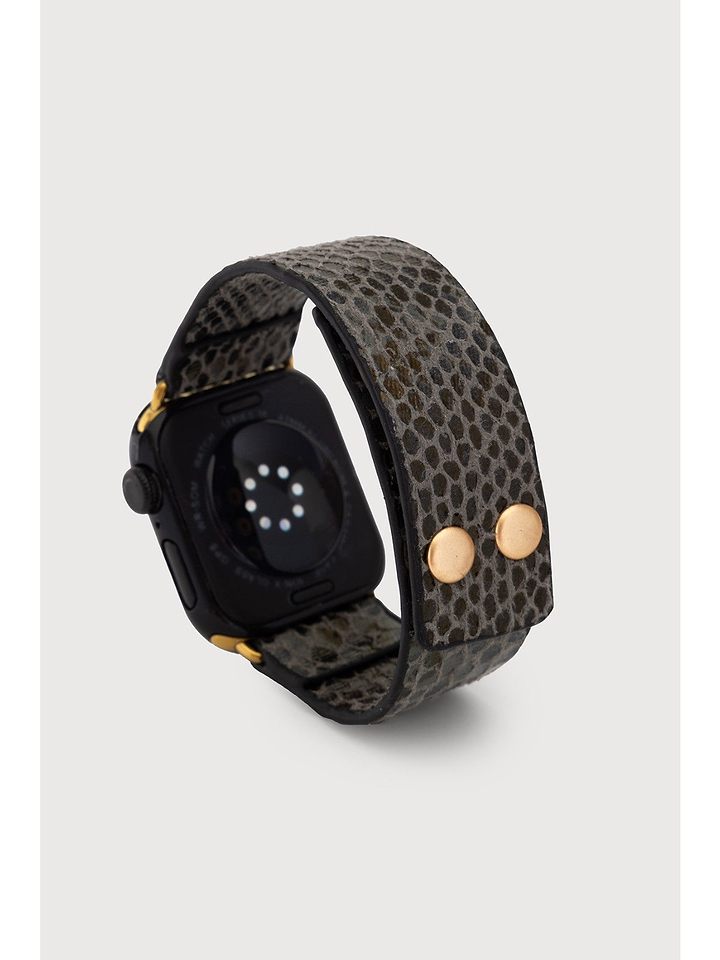 Leather Scale Apple Watch Band - Grey