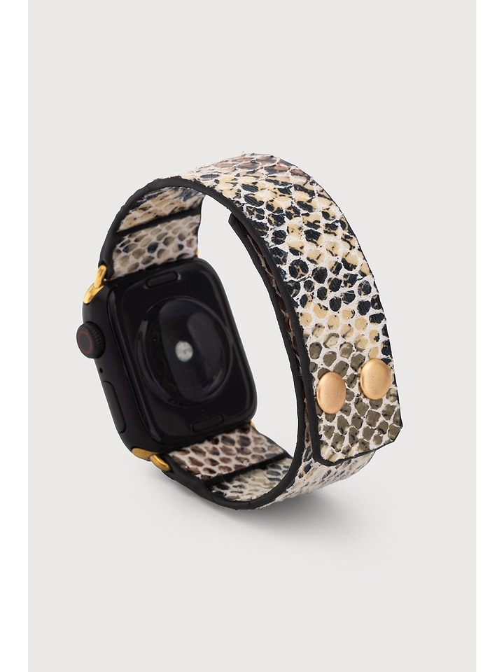Leather Scale Apple Watch Band - White