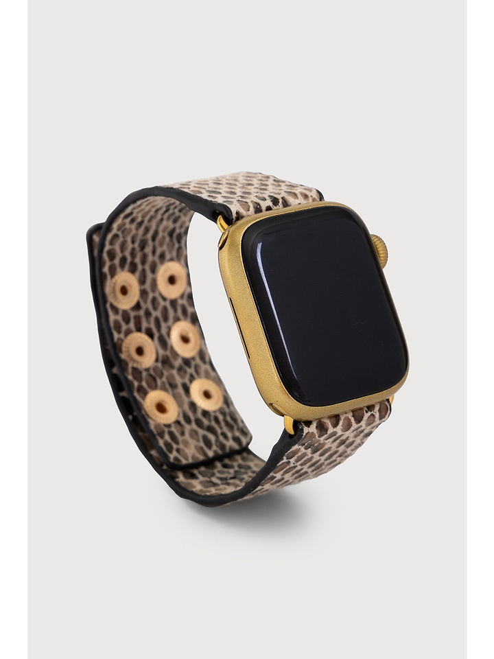 Leather Scale Apple Watch Band - Beige