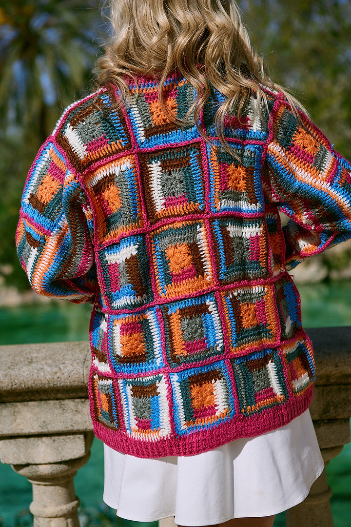 Marrakesh Crochet Short Jacket Orange