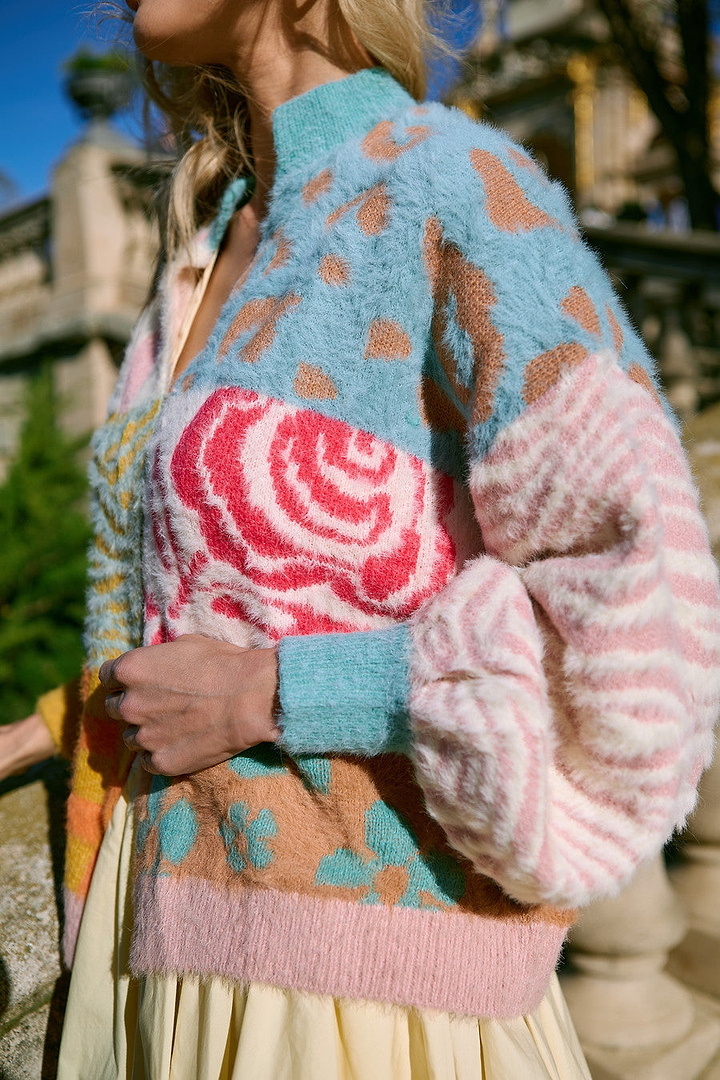 Short Multi Patterned Cardigan