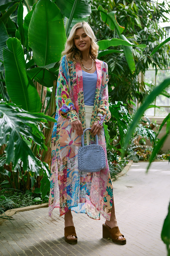 Floral Patch Long Kimono