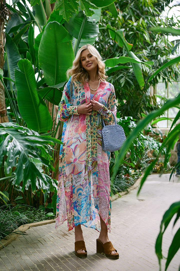 Floral Patch Long Kimono