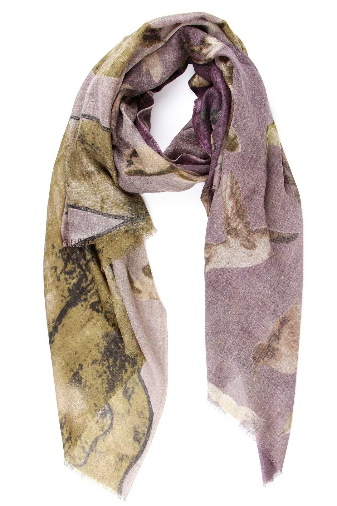 Hummingbird Printed Scarf - Thistle