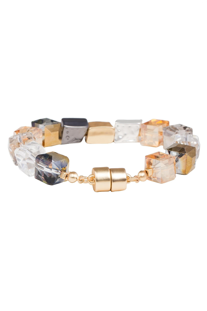 Faceted Bead & Stone Bracelet