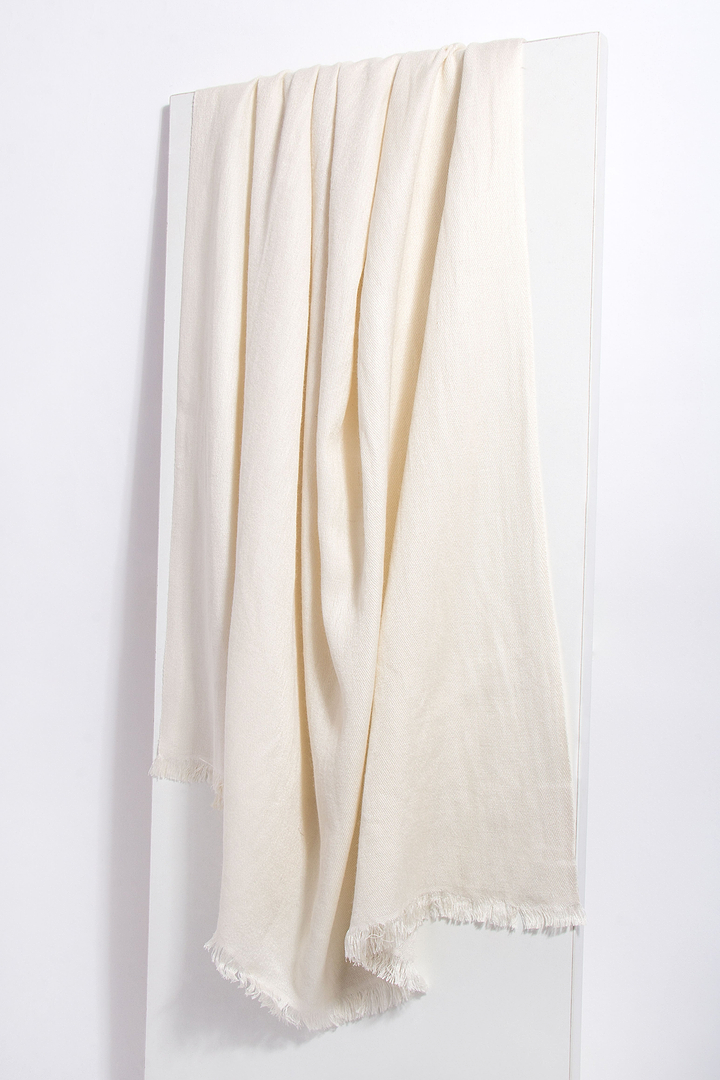 Cashmere Silk Scarf - SAACHI - Ivory - Scarf