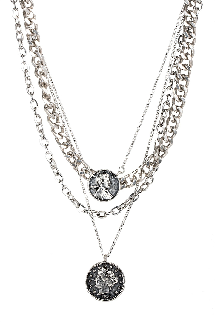 Layered Chain Coin Necklace