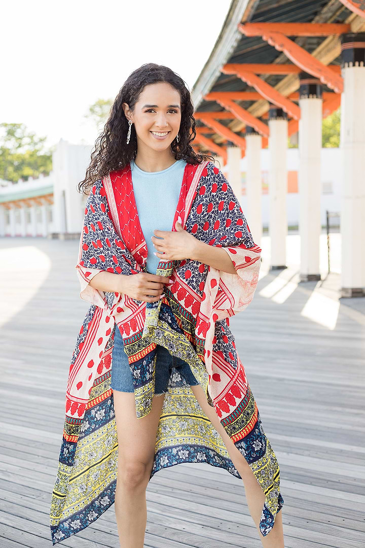 Tropical Block Kimono