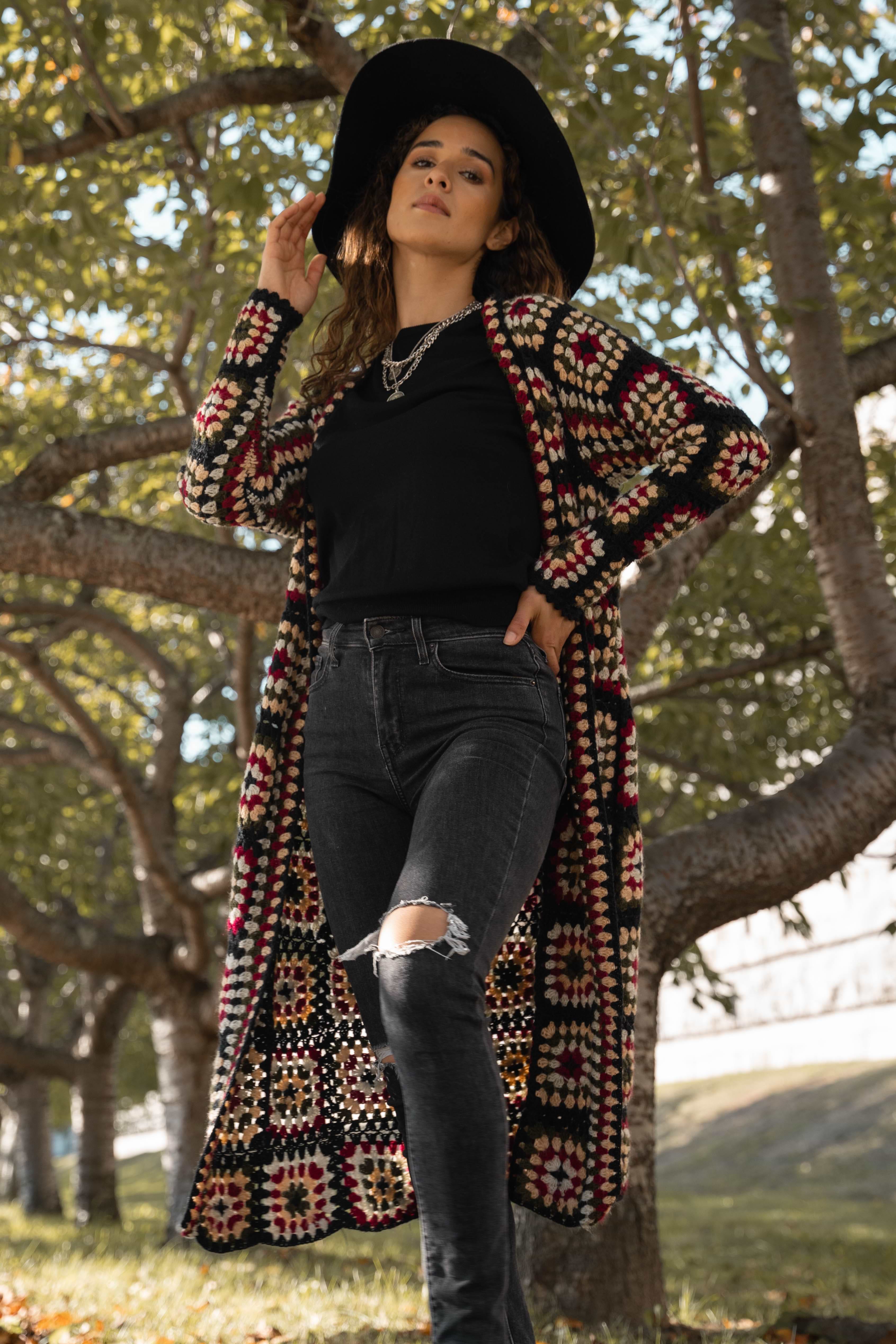Crochet Kimono Long Cardigan Sweater – SAACHI