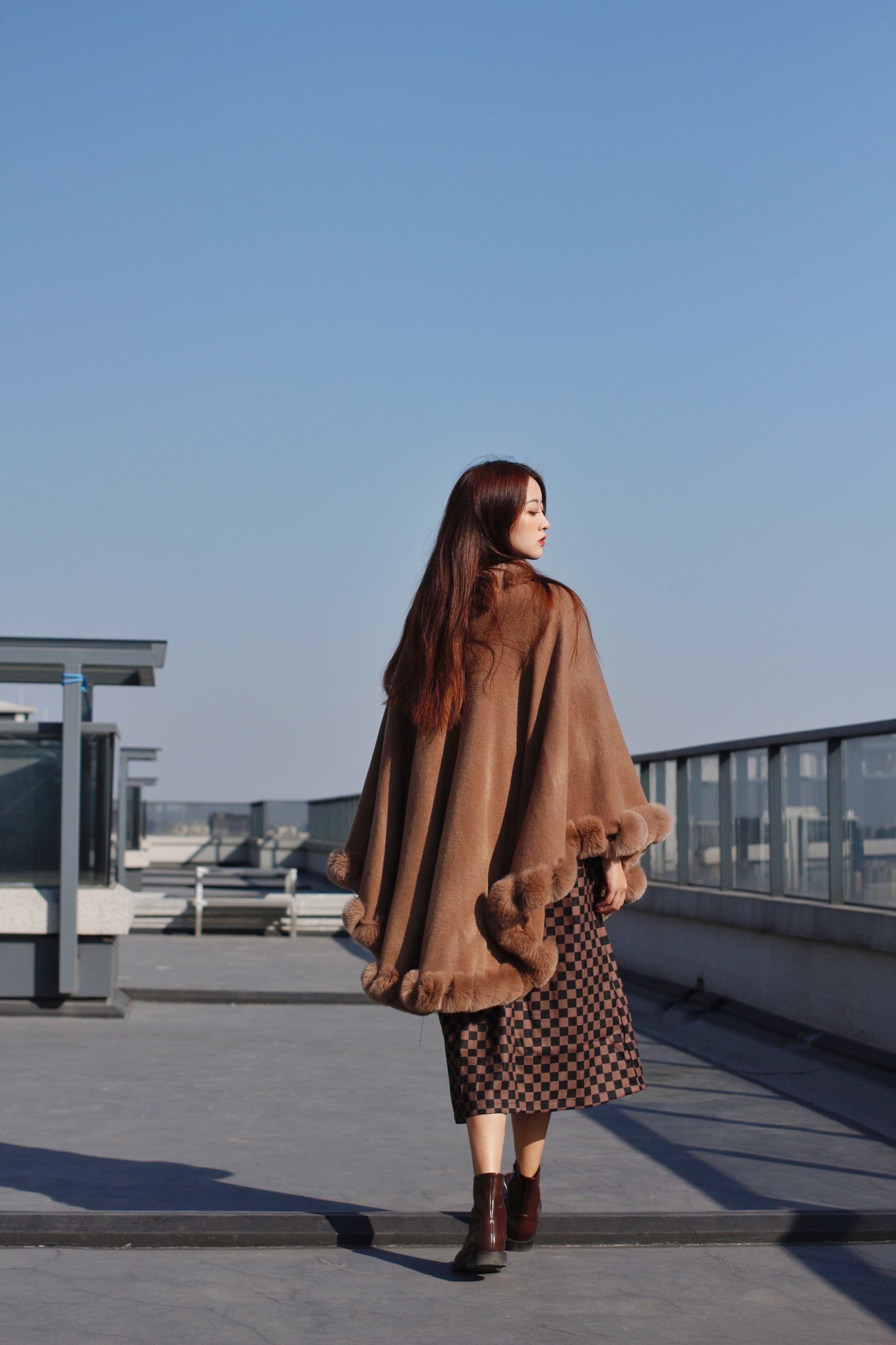 Faux Fur Cape Kimono – SAACHI