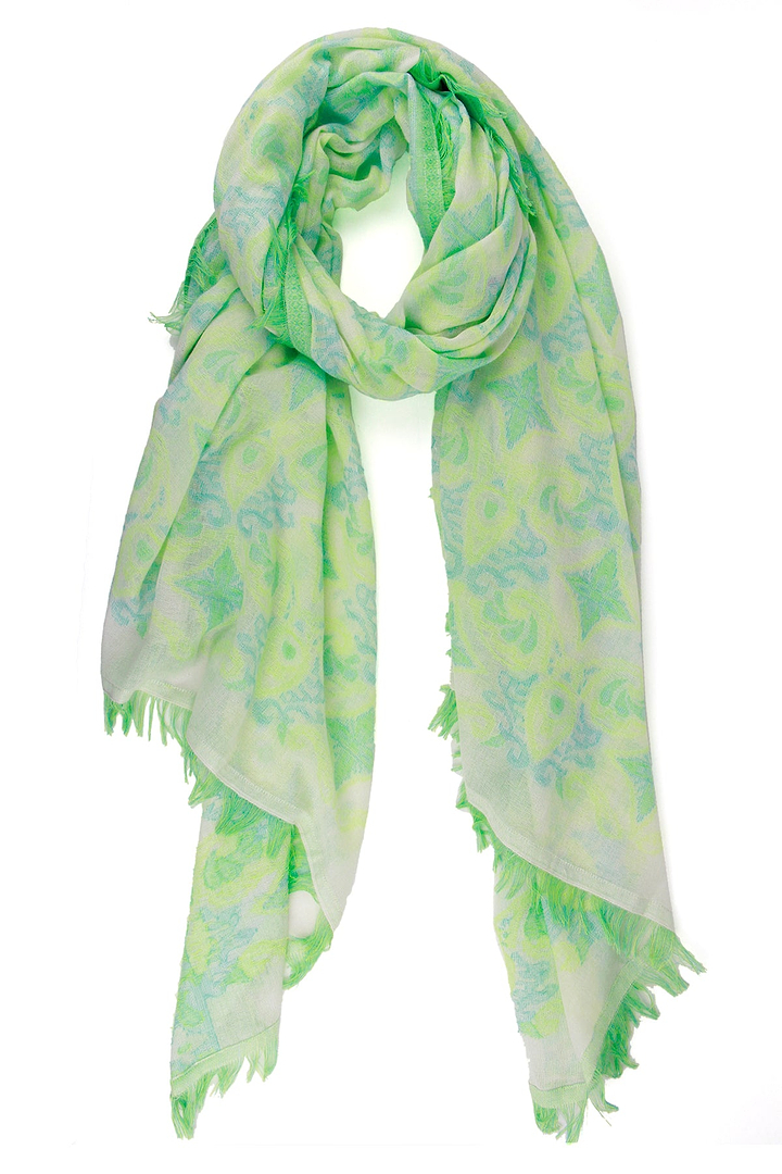 Vibrant Green Eyelash Scarf