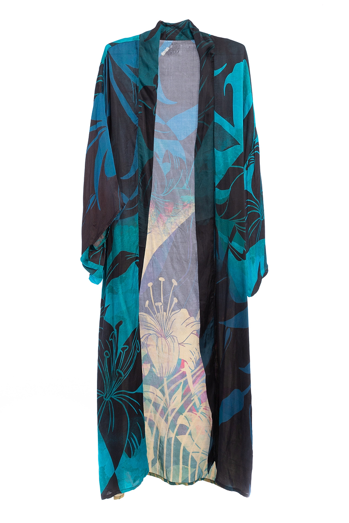 Summer ulta Kimono Abstract Midnight Blue