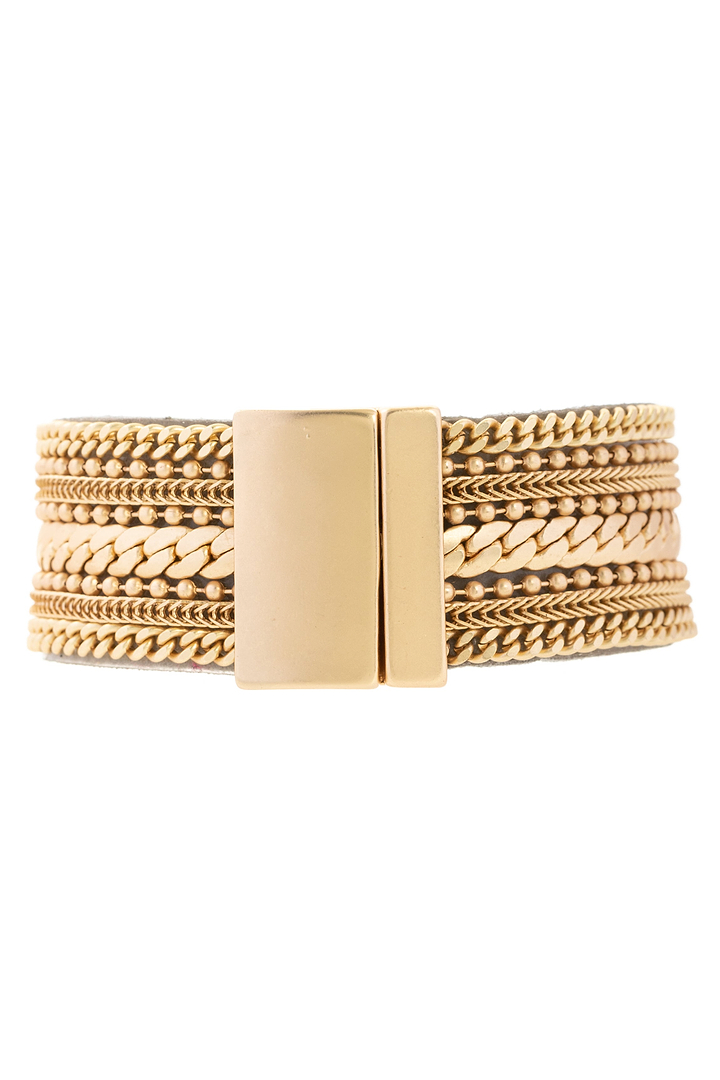 Dainty Chains Leather Bracelet