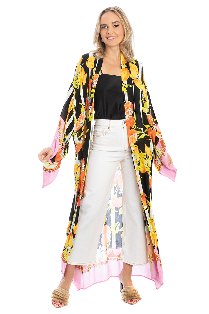 Citrus Print Kimono Long
