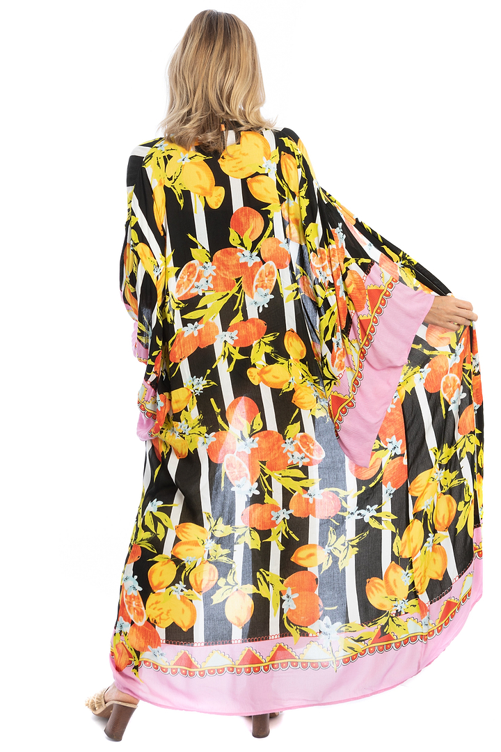Citrus Print Kimono Long