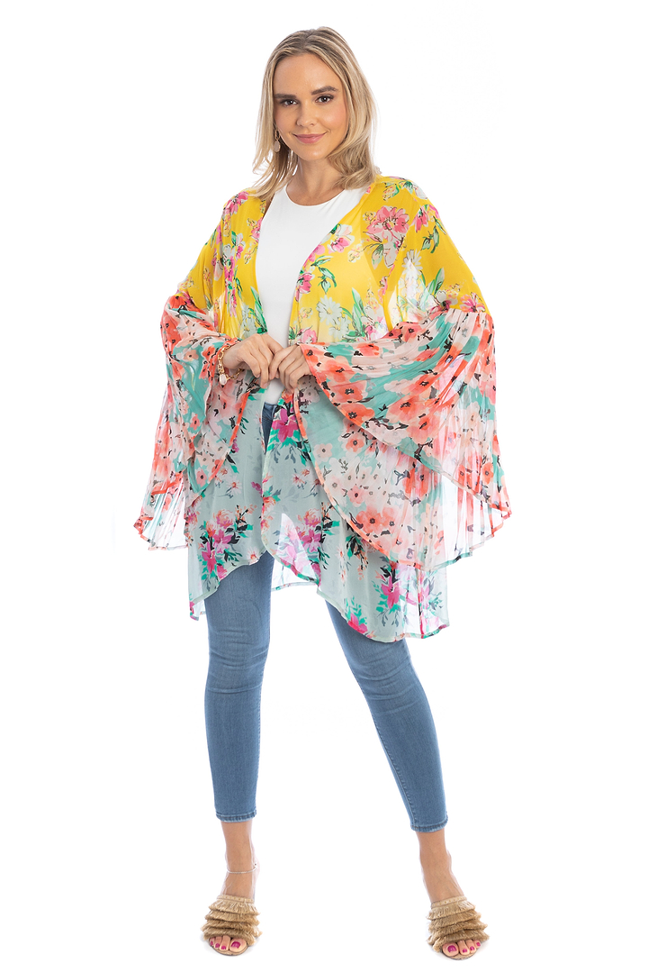 Mystical Garden Ruffle Sleeve Kimono