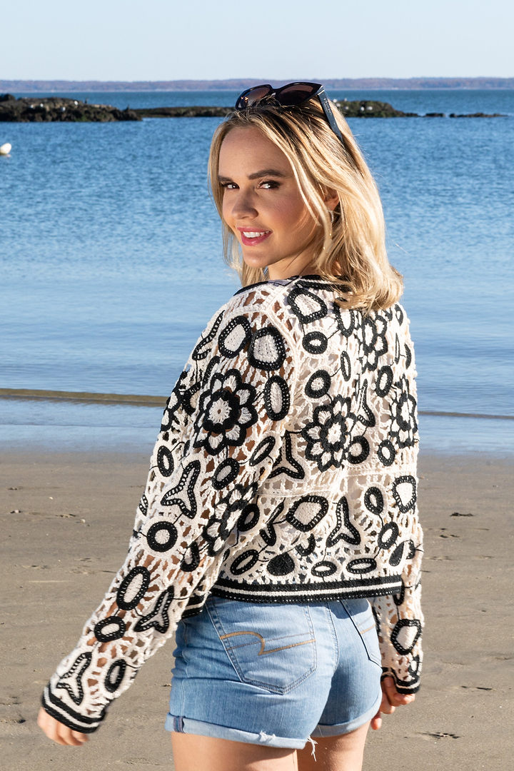 Floral Lace Crochet Short Jacket