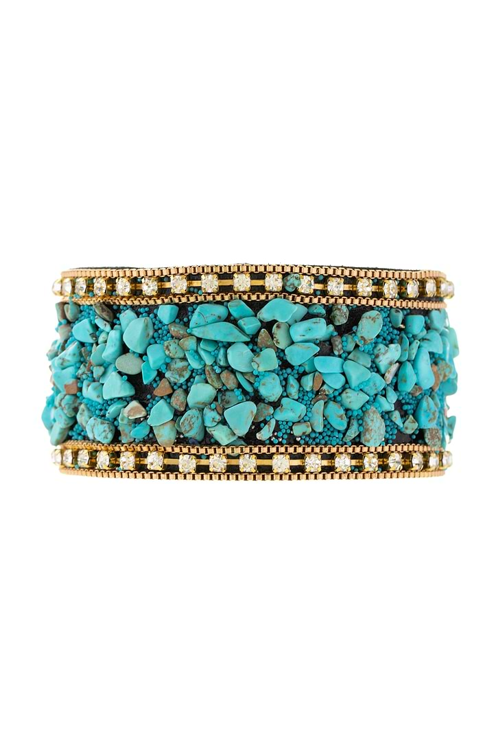 Gravel Beaded Bracelet Aqua