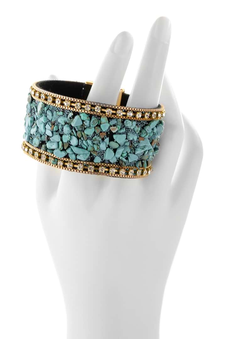 Gravel Beaded Bracelet Aqua