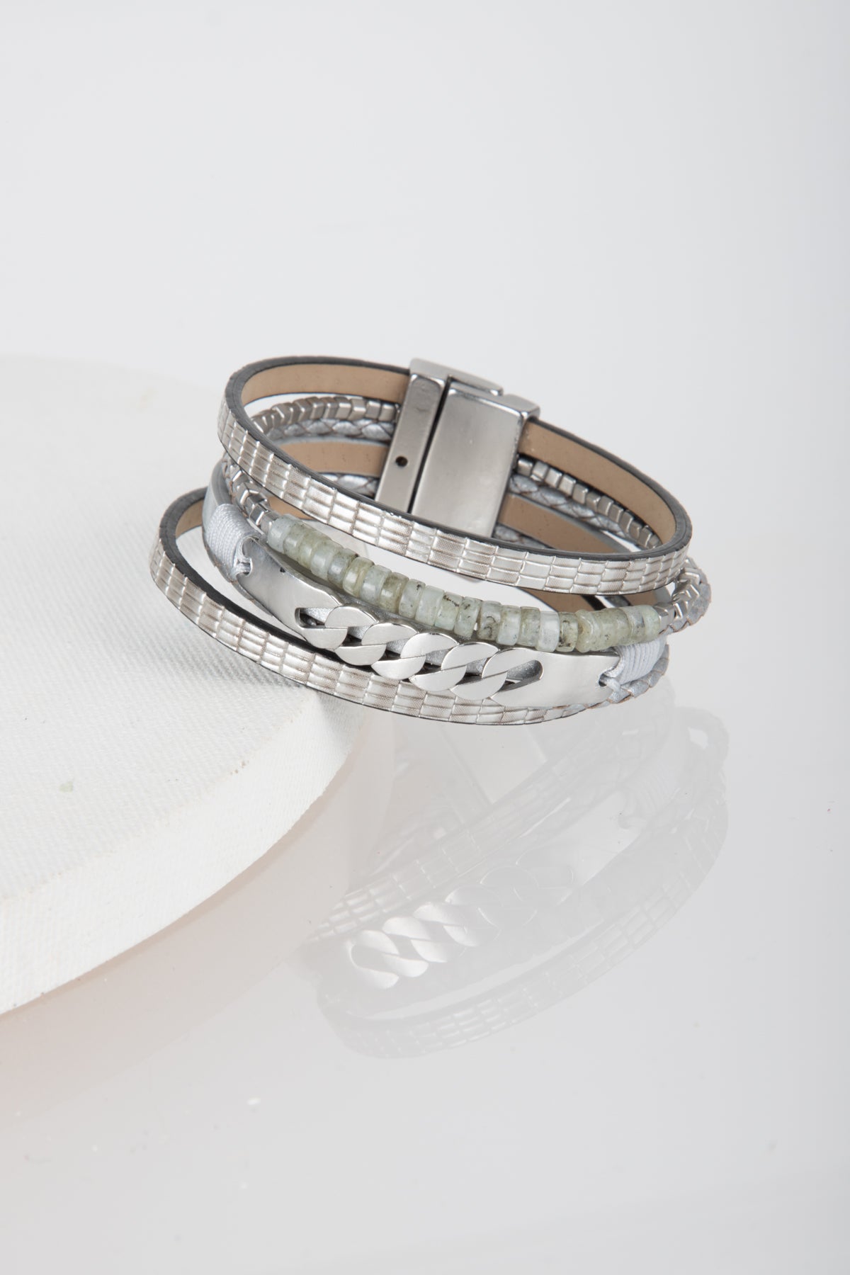 Natural Stones and Chain Leath