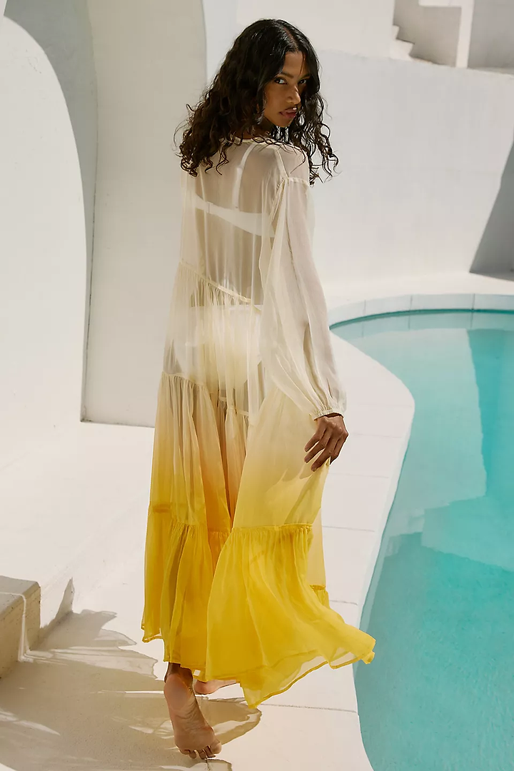 Ombré Tiered Sheer Kimono
