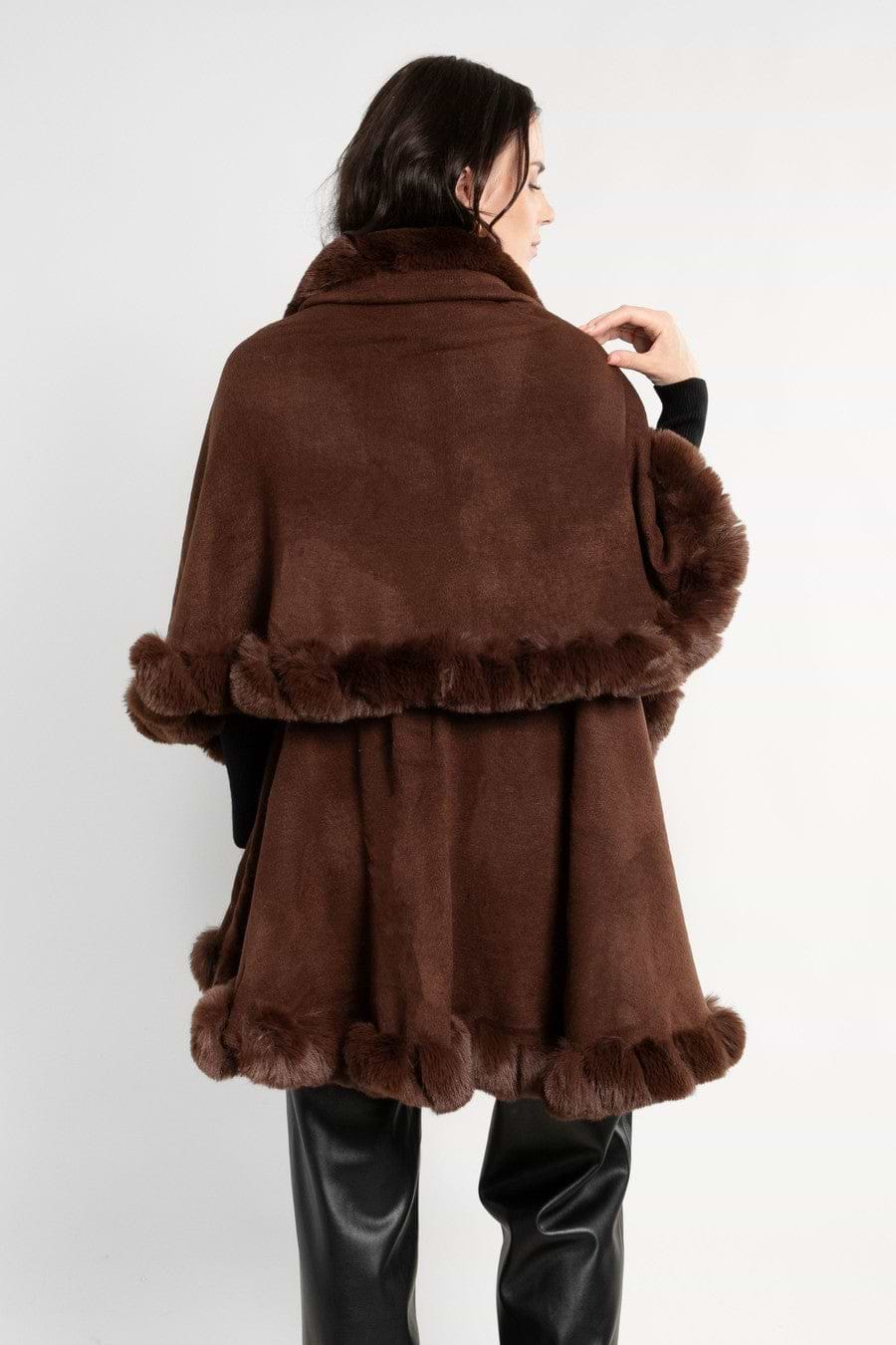 Layered Kimono Faux Fur Cape – SAACHI