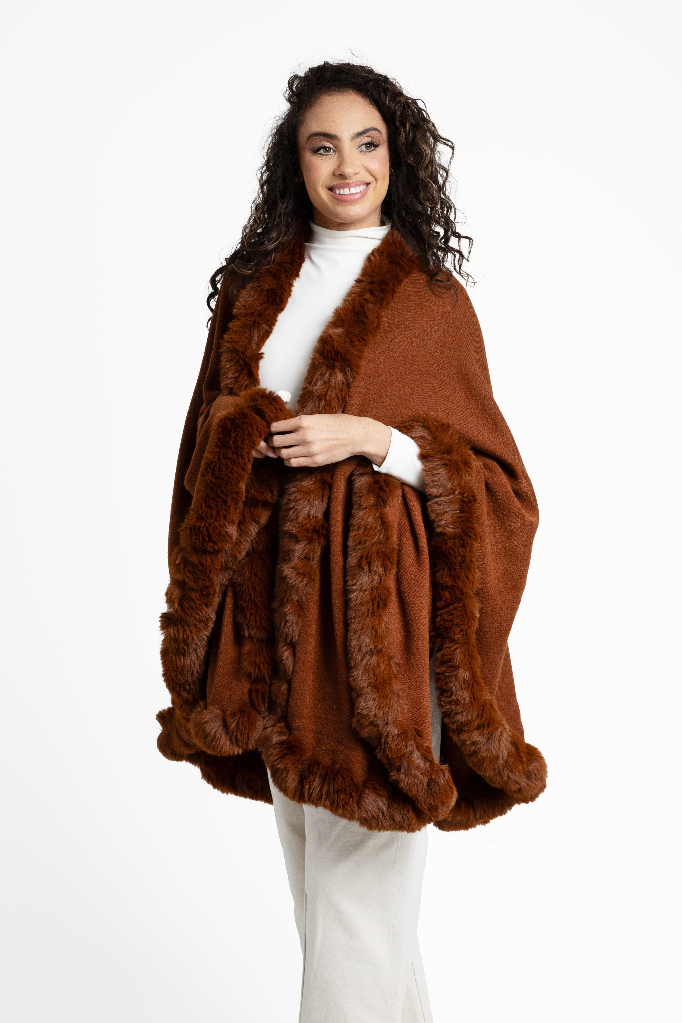 Faux Fur Cape Kimono – SAACHI
