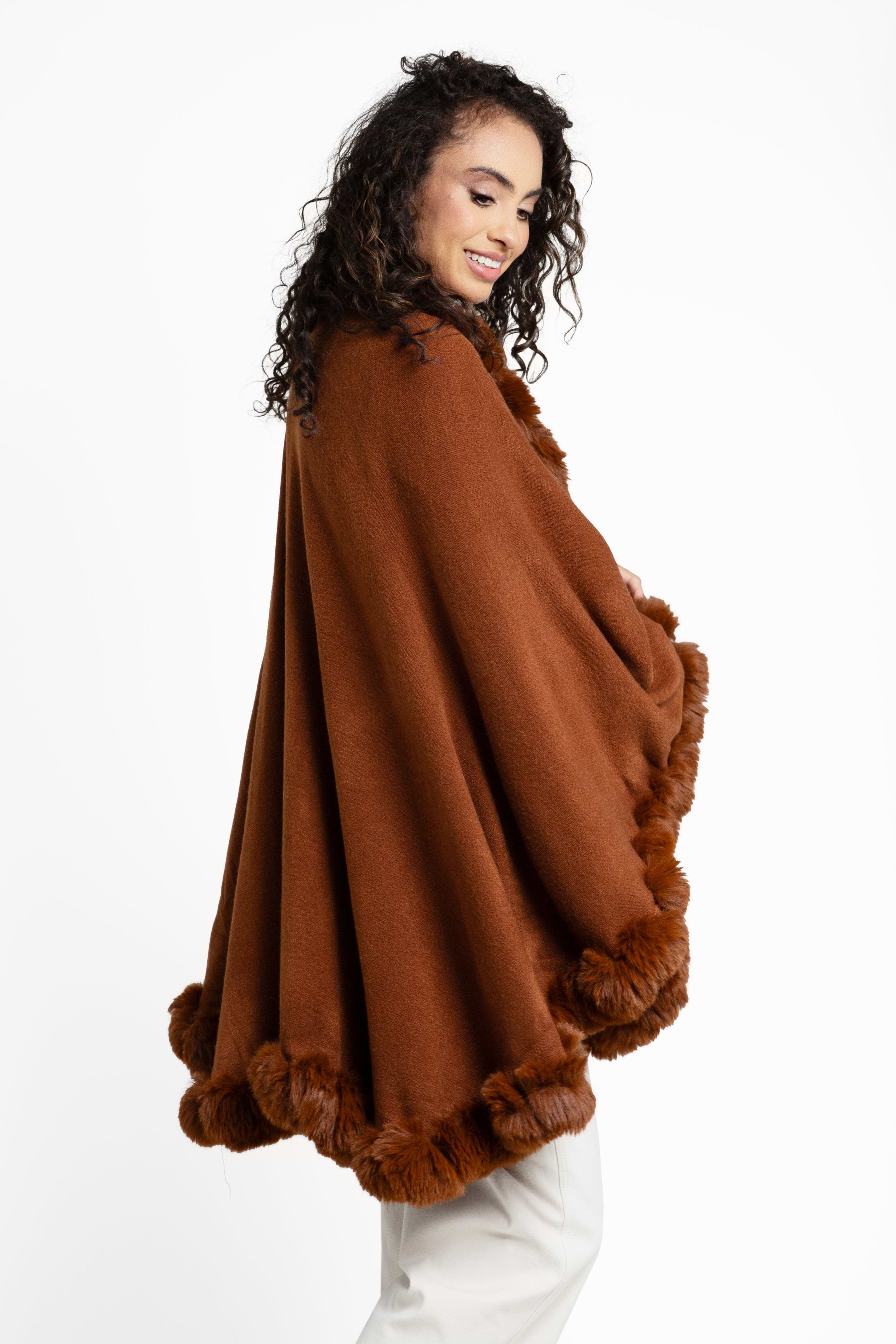 Faux Fur Cape Kimono – SAACHI