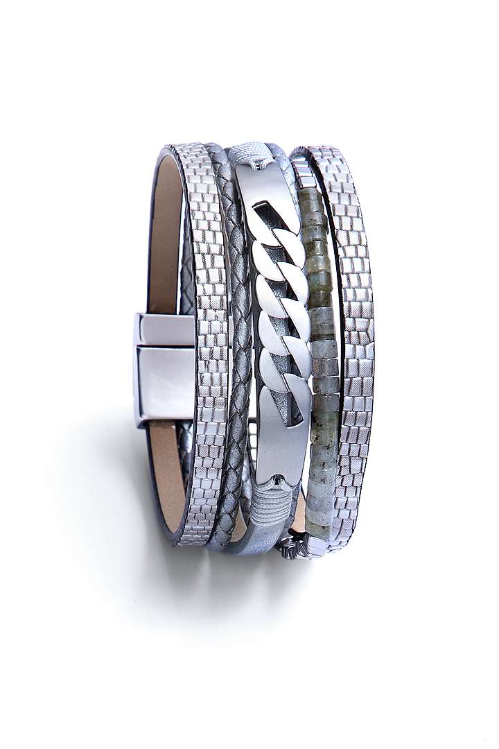 Natural Stones and Chain Leath