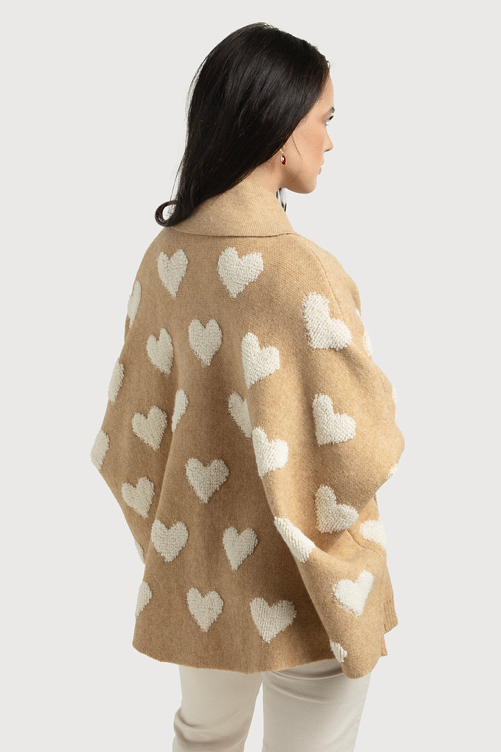 Heart Cardigan Ribbed Knit