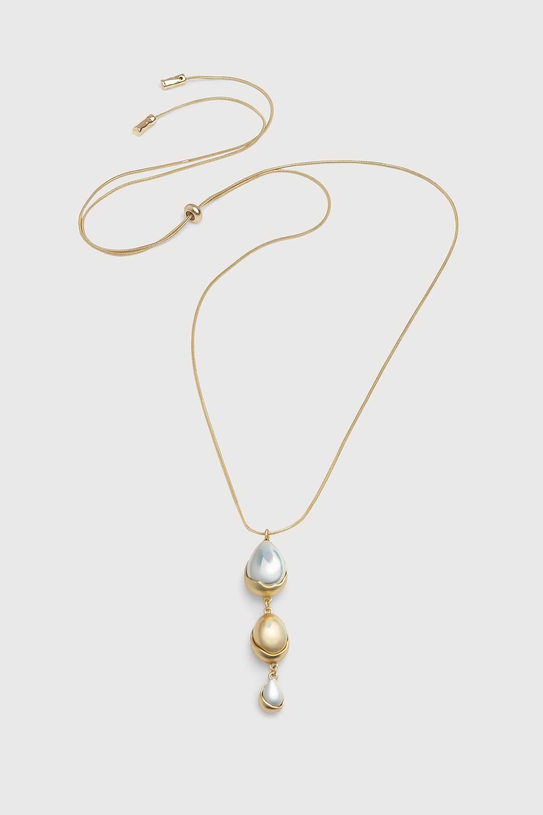 Triplicity Orb Drop Necklace Gold