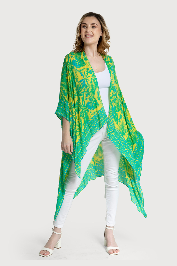 Woodblock Kimono Light Green