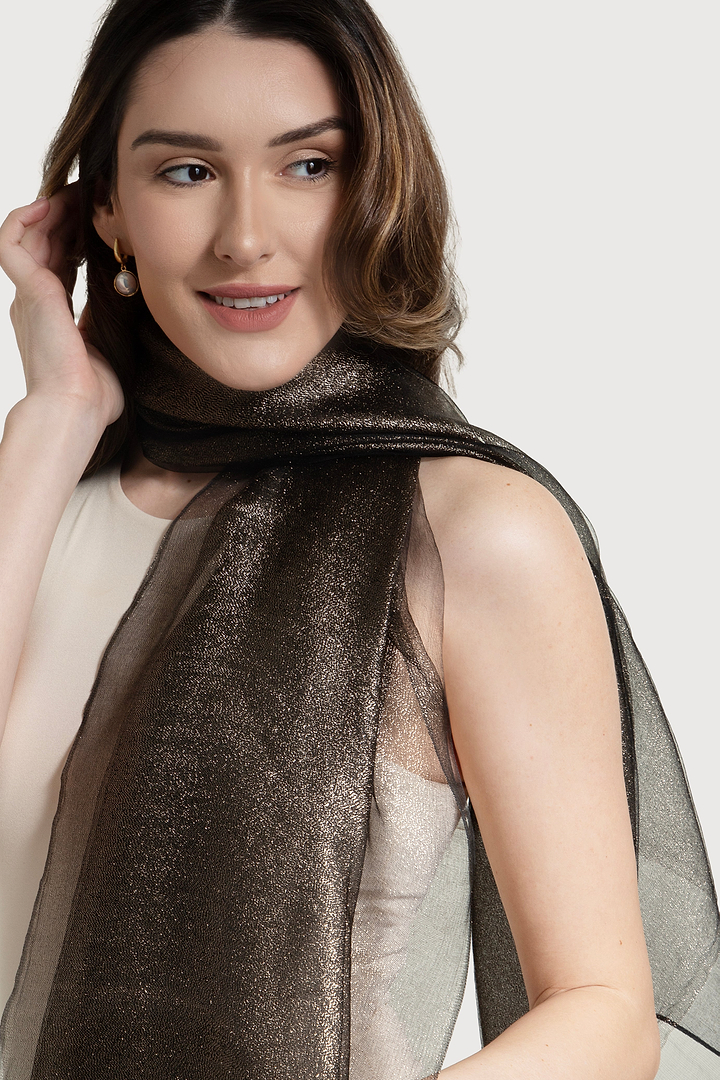 Silk Glimmer Scarf Black