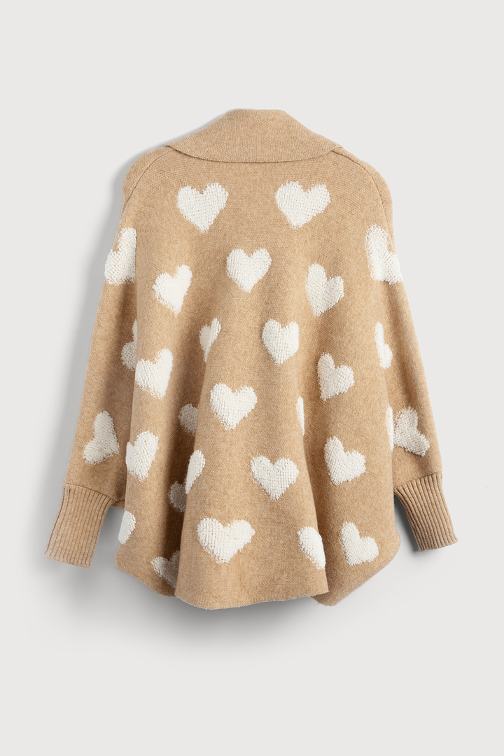 Heart Cardigan Ribbed Knit