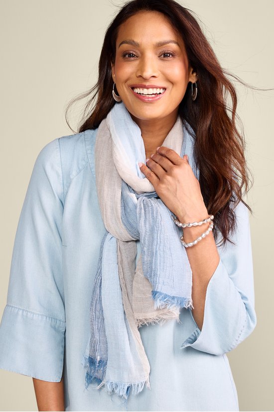 Striped Fringed Beach Scarf