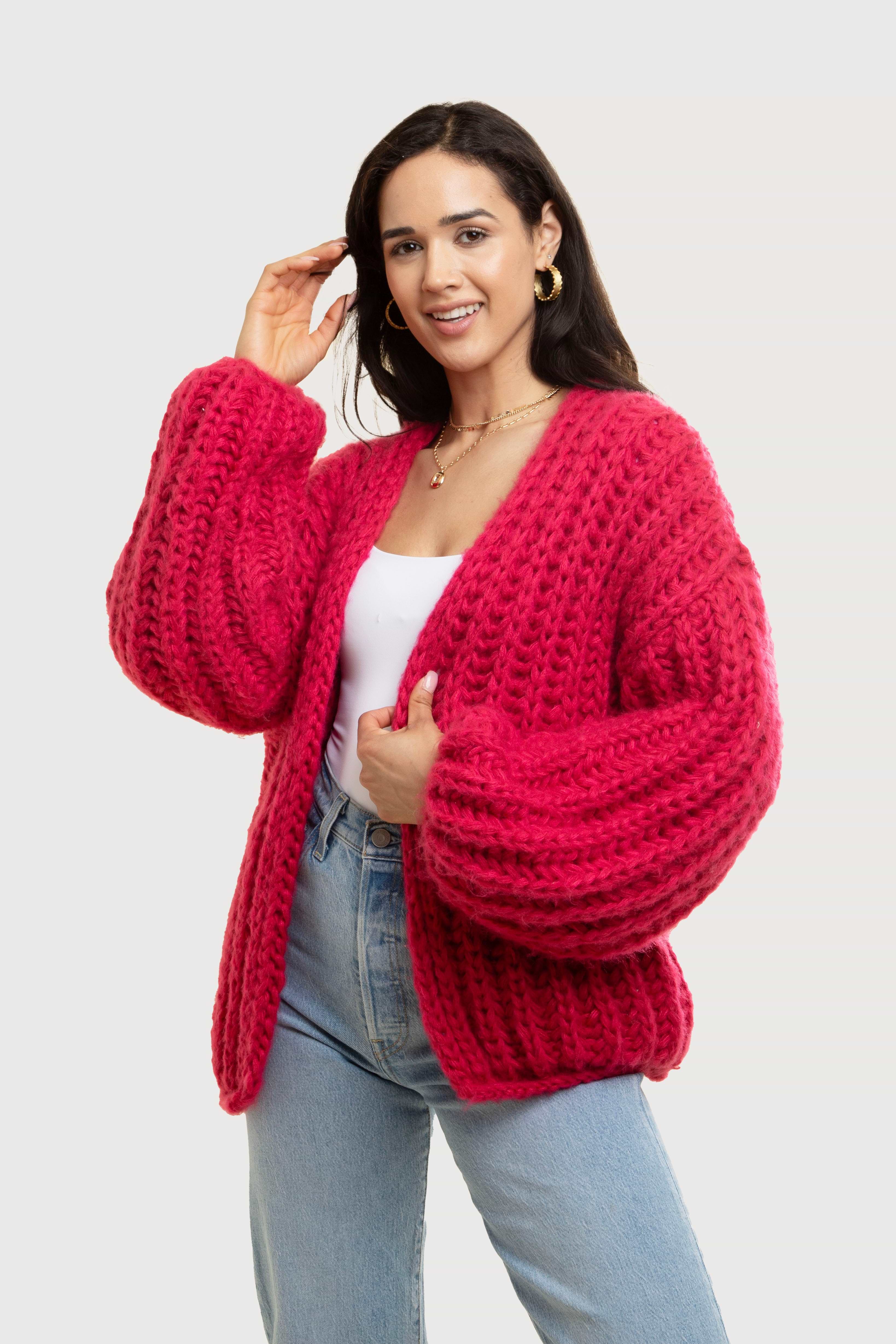 Chunky Knit Oversized Cardigan Sweater – SAACHI