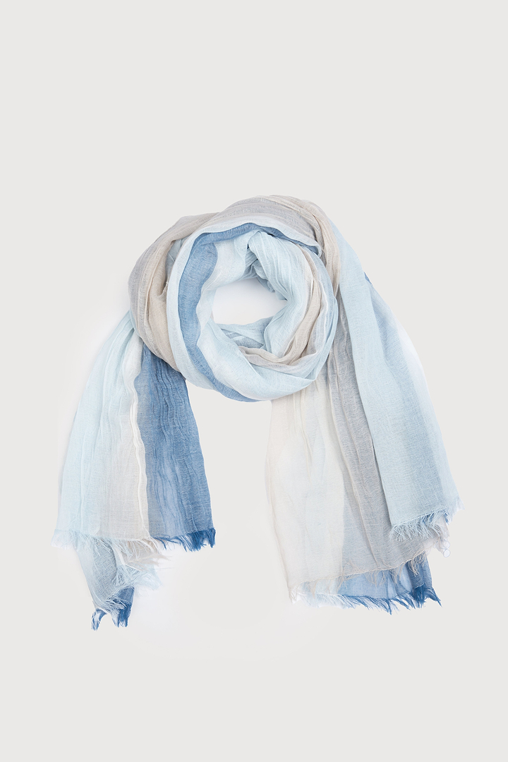 Striped Fringed Beach Scarf