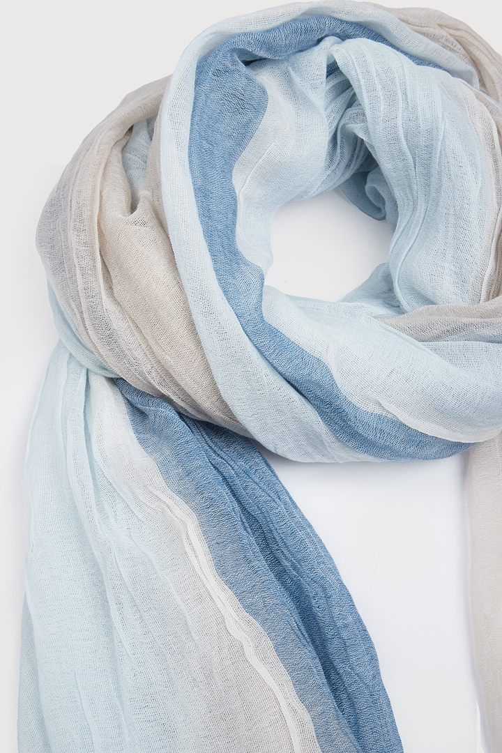 Striped Fringed Beach Scarf