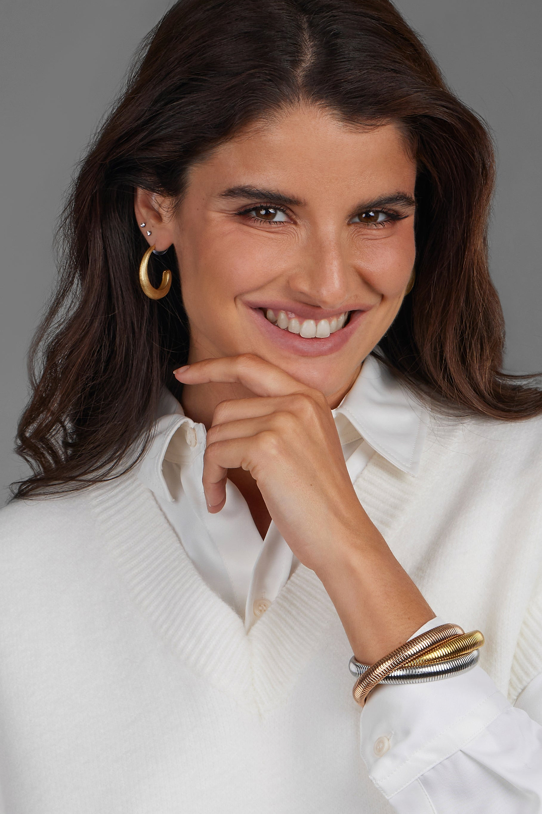 Three Tone Coil Bracelet Multi