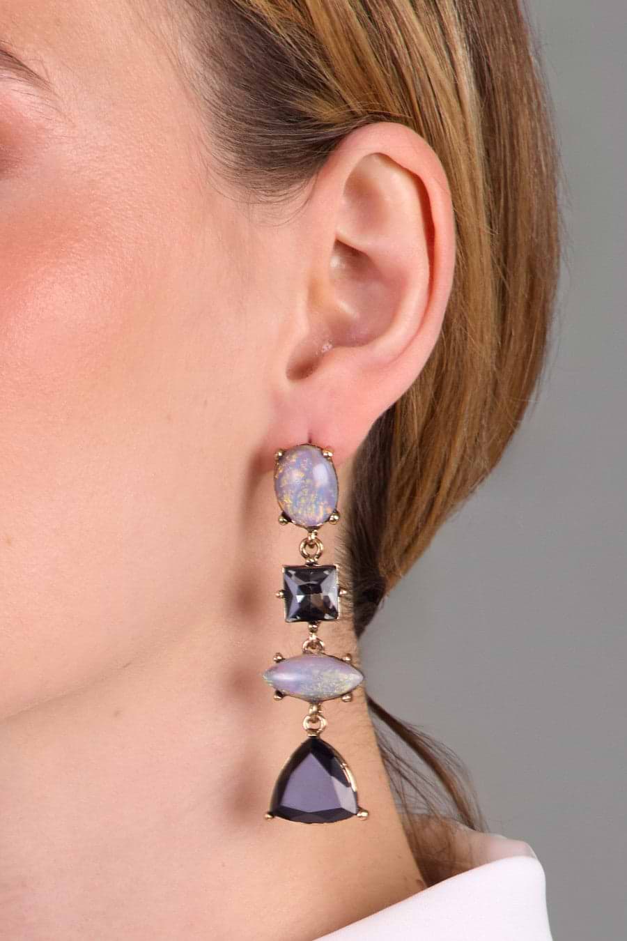 J'Adore Asymmetric Earrings - Black
