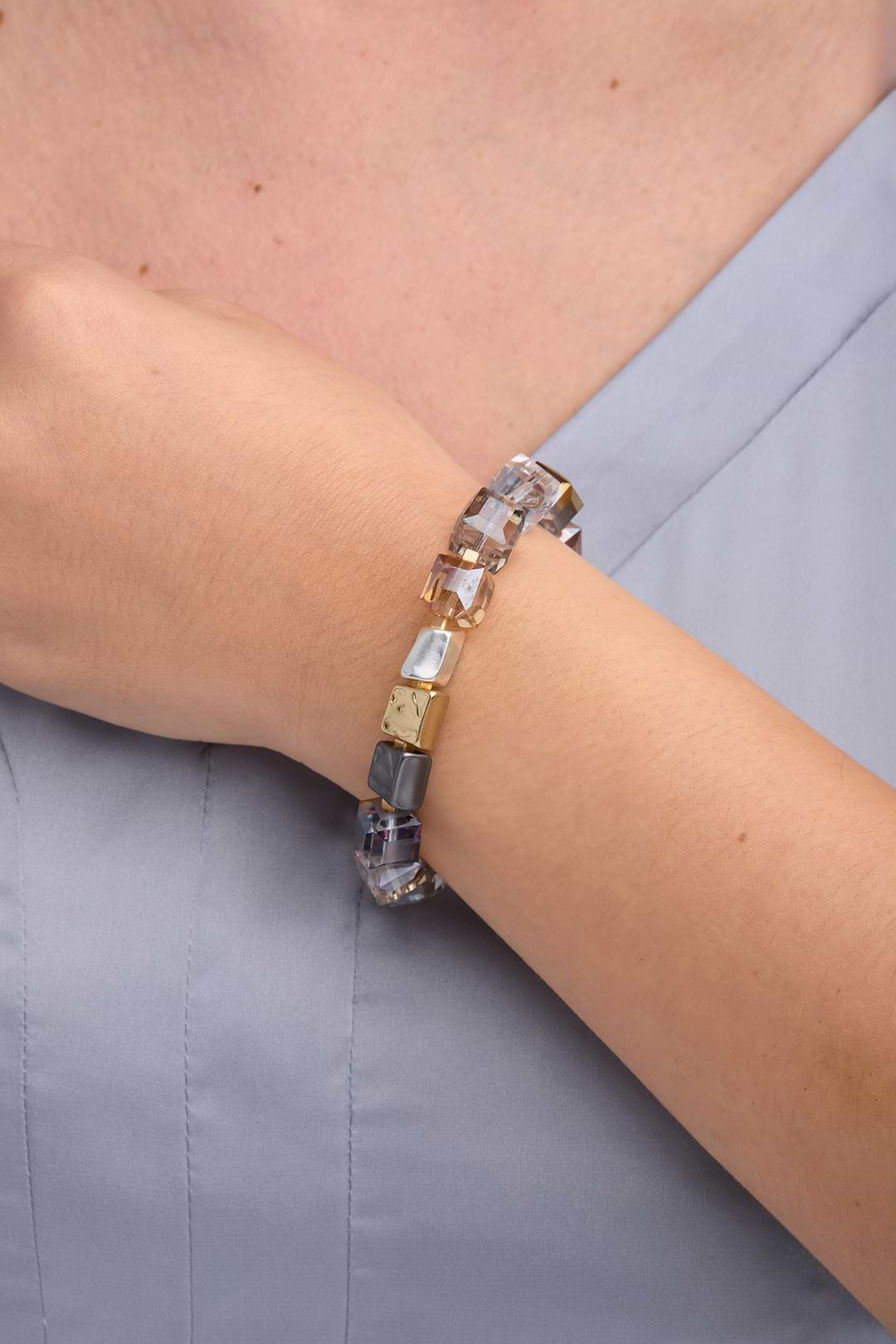 Faceted Bead & Stone Bracelet