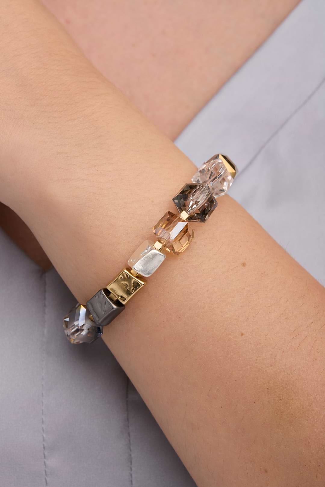 Faceted Bead & Stone Bracelet