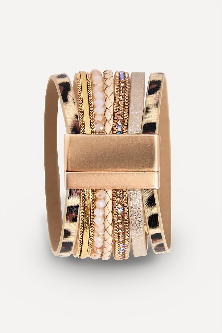 Leopard Heart Leather Bracelet
