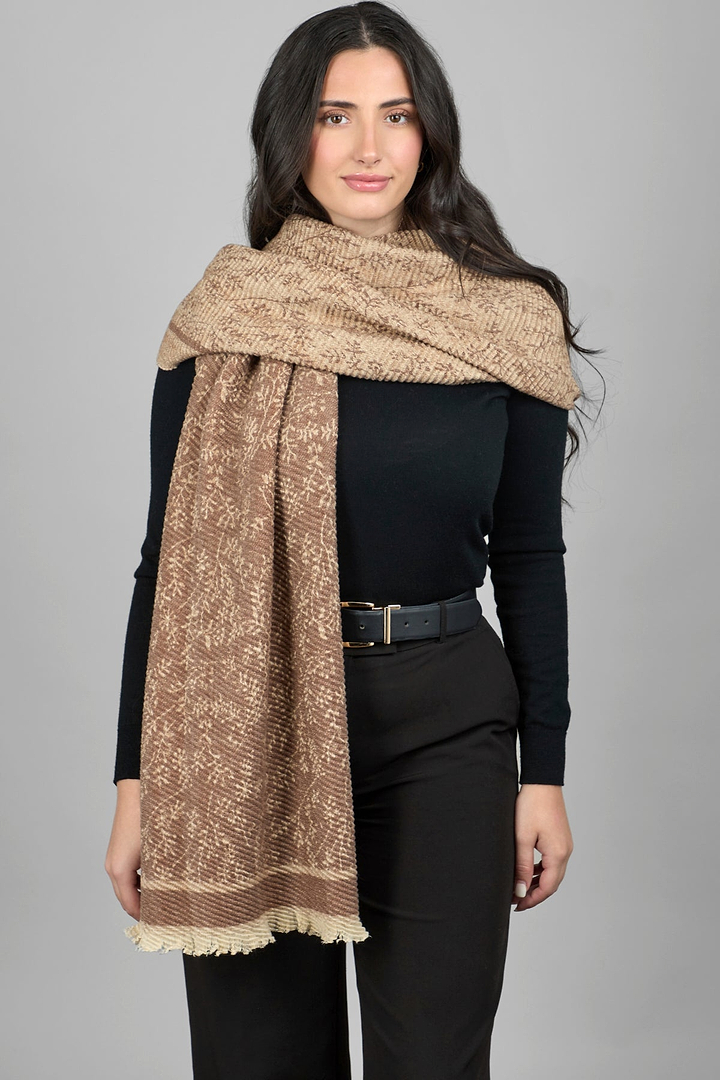 Floral Crinkle Reversible Scarf For Winter