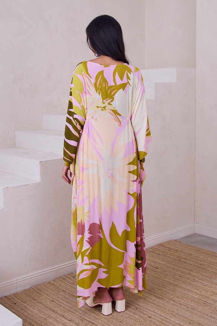 Multicolor Floral Kaftan Maxi