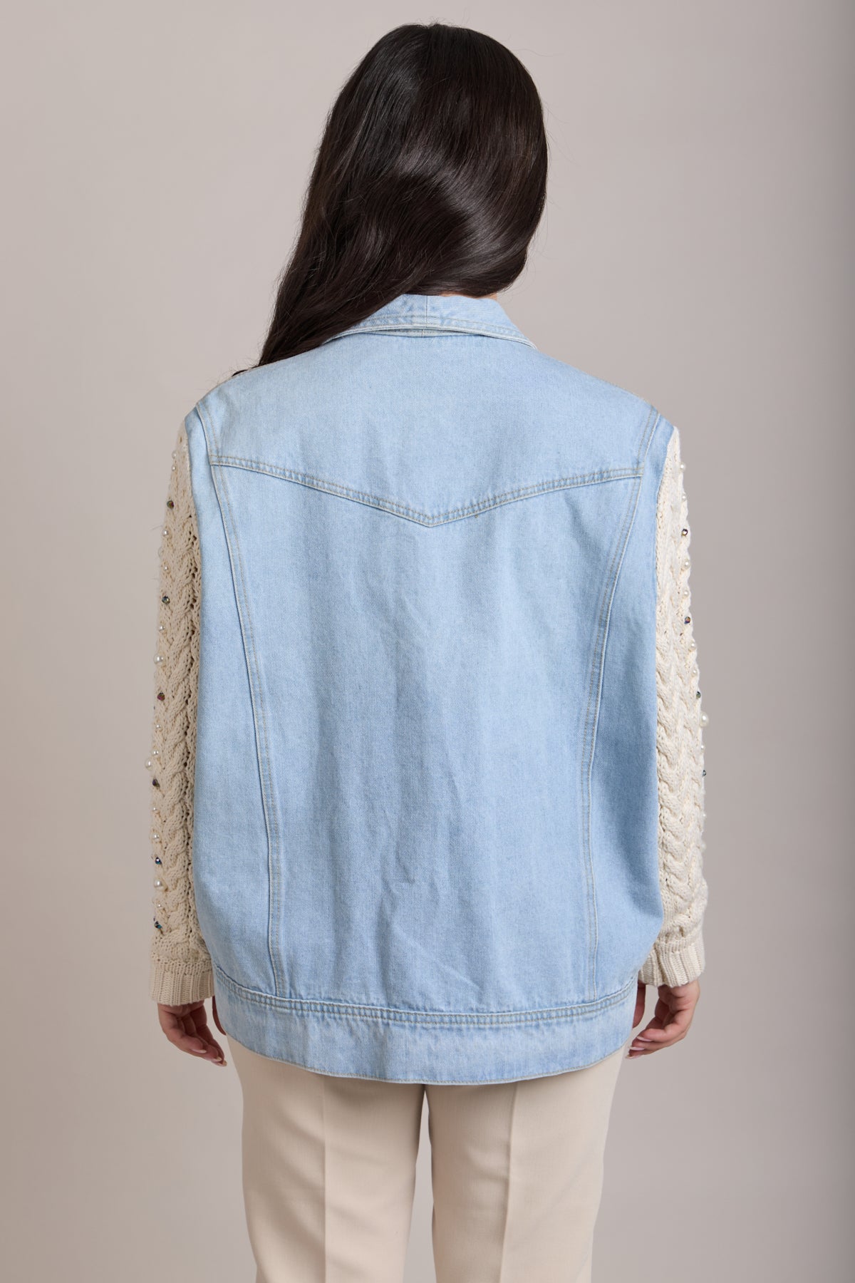 Pearl Knit Denim Jacket